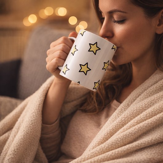 Sterrengele pastelpatroon koffiemok