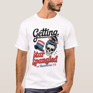 Sterrengespeld gehamerd schedel t-shirt