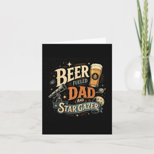 Sterrengids bier vader vaderdag retro 70s kaart (Voorkant)