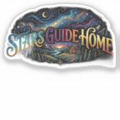 Sterrengids Thuis T-Shirt Sticker (Voorkant)