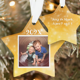 Sterrengidsfoto kerstornament met jaartal ornament