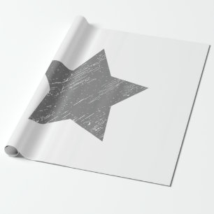 Sterrengrijs gedistresseerde vintage ster cadeaupapier