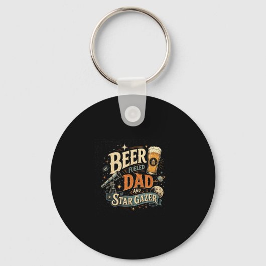 Sterrenguur bier vader vaderdag retro 70s sleutelhanger (Voorkant)