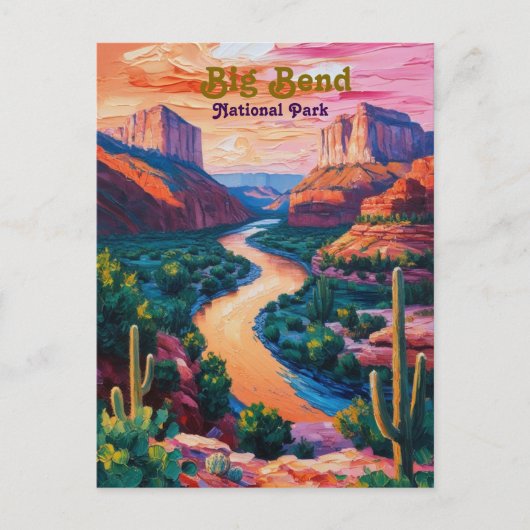 Sterrenhemel boven Big Bend Briefkaart - Retro Ned (Voorkant)
