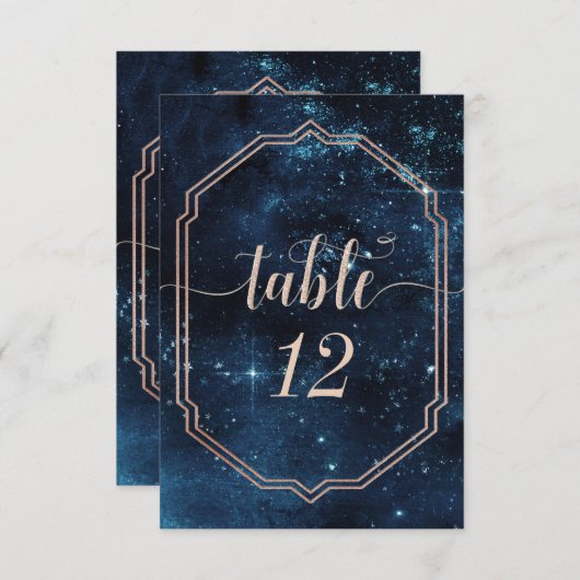 Sterrenhemel Celestiale Melkweg Trouwtafel Nummers Kaart (Voorkant / Achterkant)