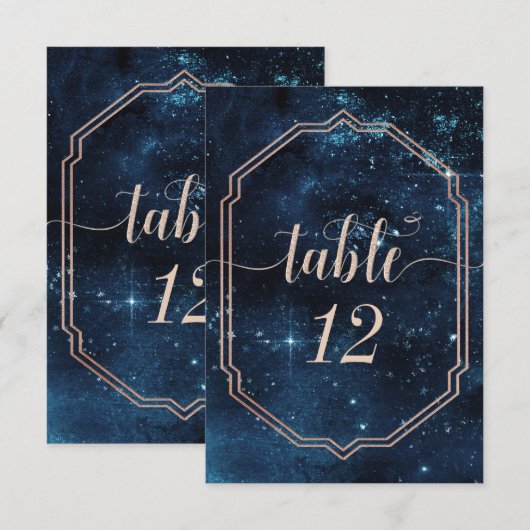 Sterrenhemel Celina Galaxy Trouwtafel Nummers Kaart (Voorkant / Achterkant)