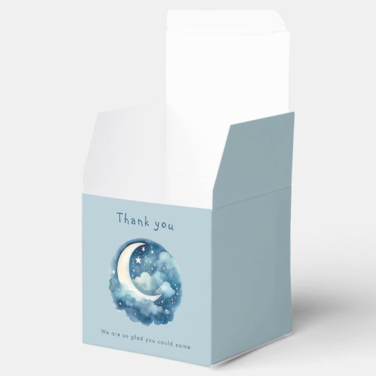 Sterrenhemel en maan baby shower welkom bedankdoosjes (Geopend)