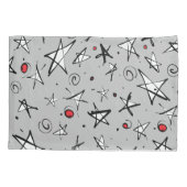 "Sterrenhemel" Grijs w / Moon dubbelzijdige Kussen Kussensloop (Achterkant-Links)