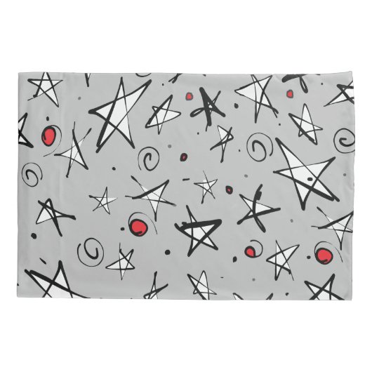 "Sterrenhemel" Grijs w / Moon dubbelzijdige Kussen Kussensloop (Achterkant-Links)