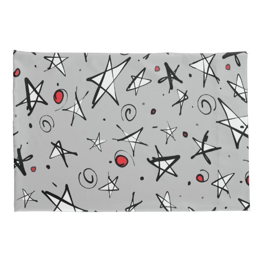 "Sterrenhemel" Grijs w / Moon dubbelzijdige Kussen Kussensloop (Achterkant-Rechts)