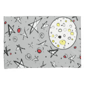 "Sterrenhemel" Grijs w / Moon dubbelzijdige Kussen Kussensloop (Voorkant-Rechts)