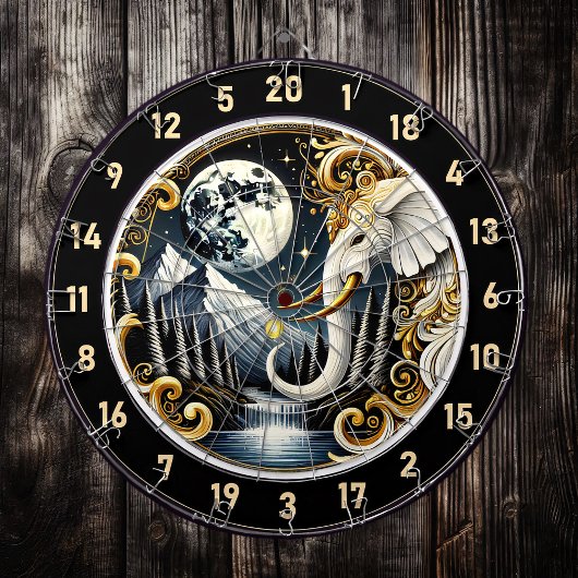 Sterrenhemel Lijsten sierlijke witte olifant Dartbord