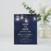 sterrenhemel mason jars bruiloft save de datum aankondigingskaart (Staand voorkant)
