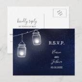 Sterrenhemel metselaar potten bruiloft rsvp uitnodiging briefkaart (Voorkant / Achterkant)