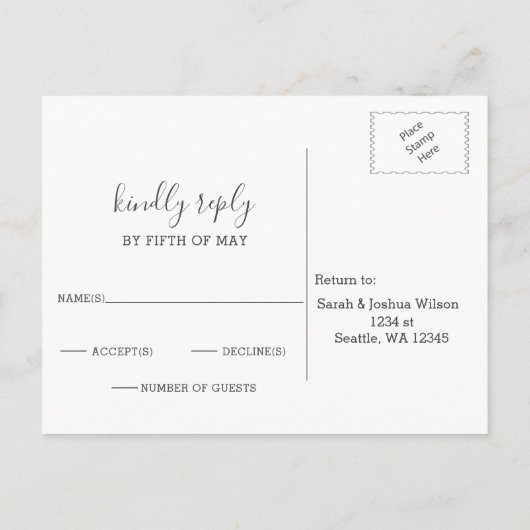 Sterrenhemel metselaar potten bruiloft rsvp uitnodiging briefkaart (Achterkant)