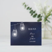 Sterrenhemel metselaar potten bruiloft rsvp uitnodiging briefkaart (Staand voorkant)