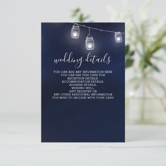 Sterrenhemel metselaar potten trouwdetails kaarten (Staand voorkant)