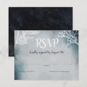 Sterrenhemel Monogram Trouw RSVP Kaartje (Voorkant / Achterkant)