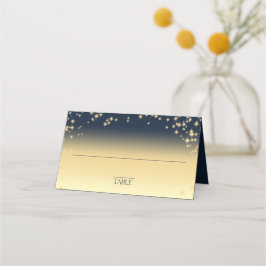 Sterrenhemel Navy Blue en Gold Zitplaatsen Kaart Plaatskaartje