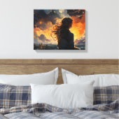 Sterrenhemel op vuur canvas afdruk (Insitu (Slaapkamer))