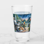 Sterrenhemel Tuin Veranda Sheltie Droom Glas (Achterkant)