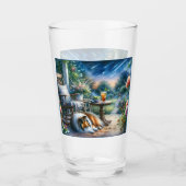 Sterrenhemel Tuin Veranda Sheltie Droom Glas (Voorkant)