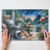 Sterrenhemel Tuin Veranda Sheltie Droom Legpuzzel