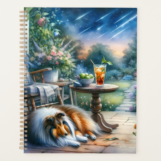 Sterrenhemel Tuin Veranda Sheltie Droom Planner (Voorkant)