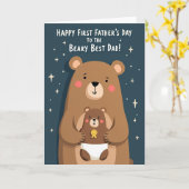 Sterrenhemel Vaderdag Scene Card Kaart (Gele Bloem)