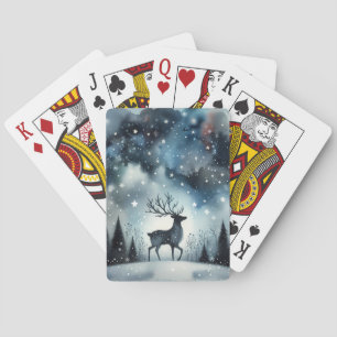 Sterrenhemel Winter Nacht Herten Pokerkaarten