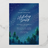 Sterrenhemel Zilveren Folie Vakantie Party Uitnodi Folie Feestdagenkaart (Voorkant)