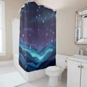 Sterrenheuvels nacht douchegordijn (In situ)