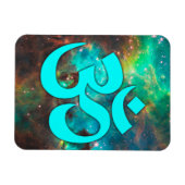 Sterrenhoop Aqua Om Symbool Magneet (Horizontaal)