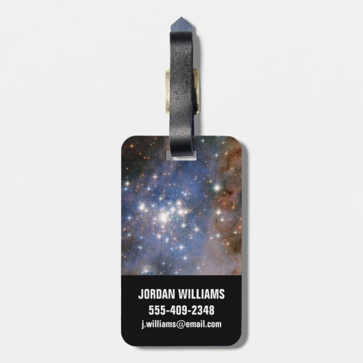 Sterrenhoop Trumpler 14. Bagagelabel (Achterkant verticaal)