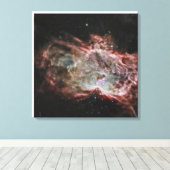 Sterrenhopen in het midden van de vlamnevel. canvas afdruk (Insitu (Houten vloer))