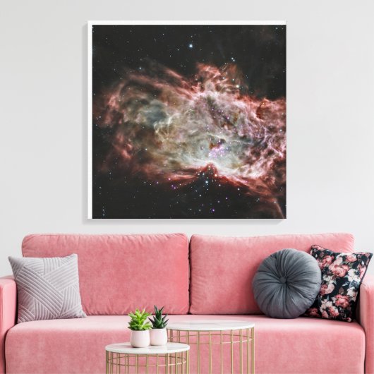 Sterrenhopen in het midden van de vlamnevel. canvas afdruk (Insitu (Woonkamer))