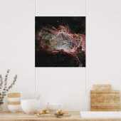 Sterrenhopen in het midden van de vlamnevel. poster (Keuken)