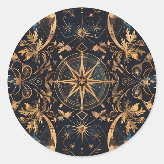 Sterrenkaart Aangepaste Letter Seal Ronde Sticker (Voorkant)