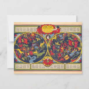 sterrenkaart Constellations Celestial Chart Briefkaart