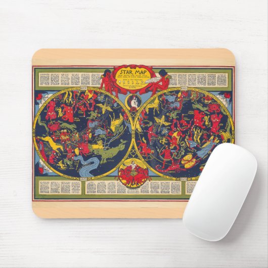  sterrenkaart Constellations Celestial Chart Muismat (Met muis)