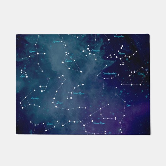 Sterrenkaart sterrenbeelden Astronomie Deurmat (Voorkant)