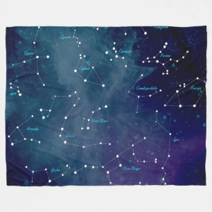 Sterrenkaart sterrenbeelden Astronomie Fleece Deken