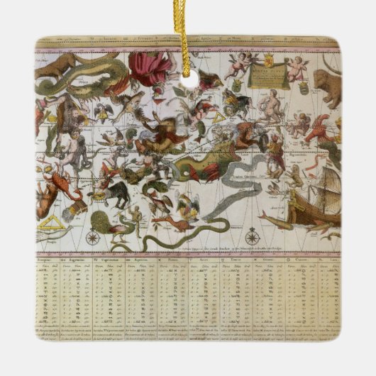  sterrenkaart van Constellation door Backer en Bro Keramisch Ornament (Voorkant)