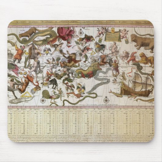 sterrenkaart van Constellation door Backer en Bro Muismat (Voorkant)