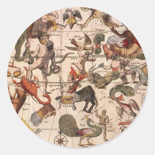  sterrenkaart van Constellation door Backer en Bro Ronde Sticker (Voorkant)