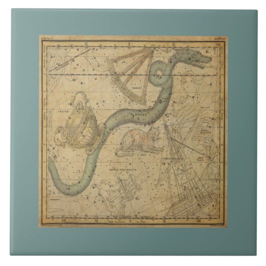 Sterrenkaart van de Hydra-constellatie Tegeltje (Voorkant)
