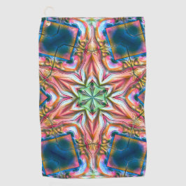 Sterrenkaleidoscoop in ruwe vorm, verbrande zalm t golfhanddoek