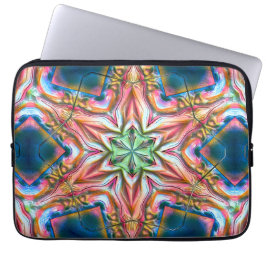 Sterrenkaleidoscoop in ruwe vorm, verbrande zalm t laptop sleeve