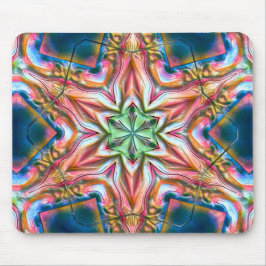 Sterrenkaleidoscoop in ruwe vorm, verbrande zalm t muismat