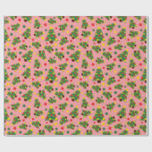 Sterrenkerstbomen met naadloze Ornamenten Cadeaupapier (Vlak)